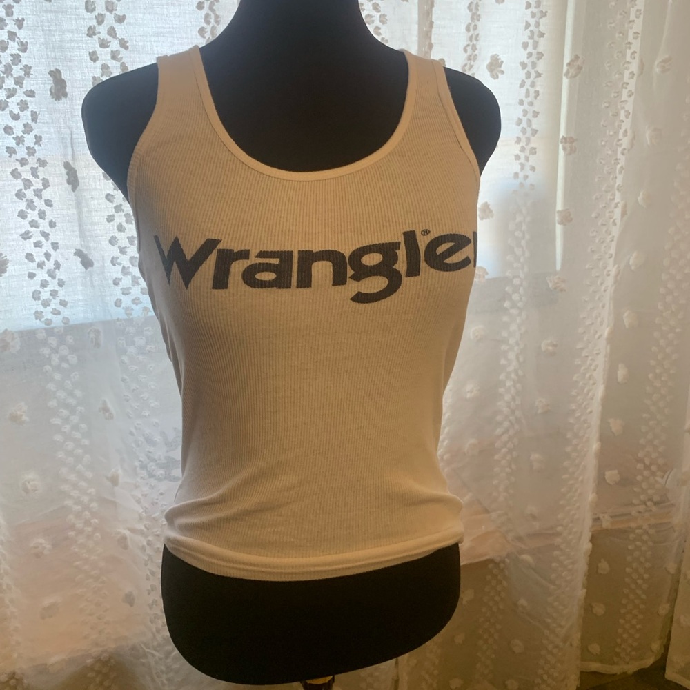 White wrangler print tank